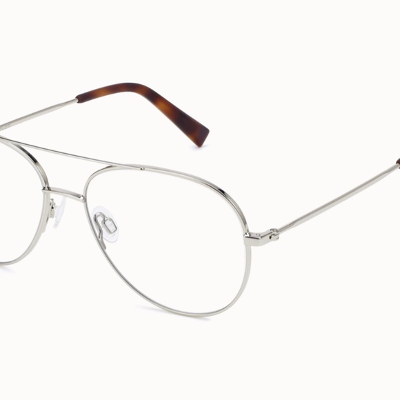 Warby Parker York 53-15-145 Silver Aviator Tortoise Shell Glasses FRAMES ONLY - Picture 1 of 9
